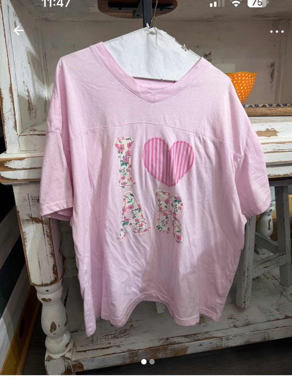 Girls' Pink 'I ♥ AR' Short Sleeve Graphic Tee
